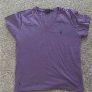 Ralph Lauren Purple V-Neck T-Shirt- Medium